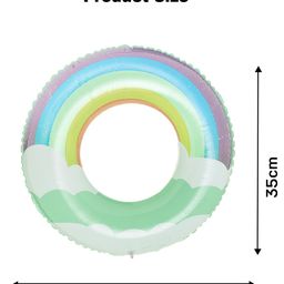 SYGA Colorful Rainbow Inflatable Swim Ring with Cloud Design Fun Pool Float Suitable for Ages image 3