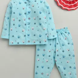 BUMZEE Girls Graphic Printed Shirt & Pyjama Night suits-image-47