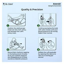 dr. odin Dr Odin Aneroid Sphygmomanometer With Single Head Stethoscope, Latex Bladder, Bulb & Adult Size Cuff With D-ring -(Black) image 5