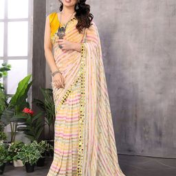 Anouk Mirror Work Poly Georgette Saree-picture-10