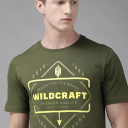 Wildcraft Men Olive Green Printed Round Neck Pure Cotton T-shirt-picture-21