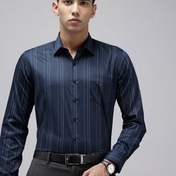 Van Heusen Pure Cotton Slim Fit Opaque Striped Formal Shirt-image-44