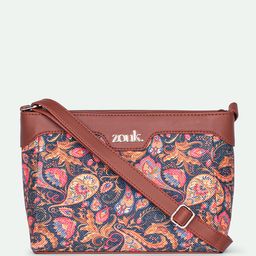 ZOUK Harmony Paisley Printed Structured Sling Bag image 3