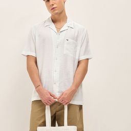 THE BEAR HOUSE Men Cuban Collar Solid Nylon Casual Shirt-image-11