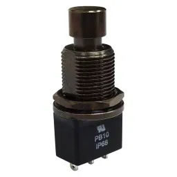 MULTICOMP PRO Standard Pushbutton Switches PB SWITCH, SPDT, 6A, 125VAC/28VDC, PANEL, MP-PB10-AAA1QE-4.-14