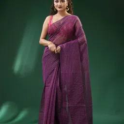 Ruuprekha Checked Pure Cotton Taant Saree-22