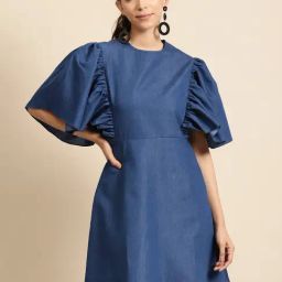 DODO & MOA Blue A-Line Dress-picture-35