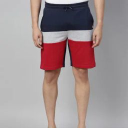3Pin Multicolor Cotton Regular Fit Color Block Shorts-17