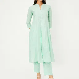 Max Women Ethnic Motifs Printed Cotton Kurta with Trousers-image-9