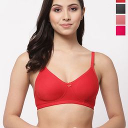 College Girl cg1301 Women Pack Of 4 Full Coverage Non Padded Non Wired Regular T-shirt Bra-picture-18