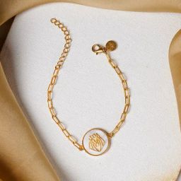 Joker & Witch 18k Gold-Plated Leo Zodiac Flexible fit Bracelet-image-5