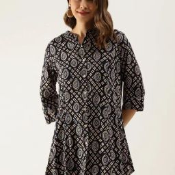 Divena Dark Navy Printed Top-image-105