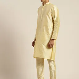SOJANYA Mandarin Collar Regular Kurta With Churidar & With Nehru Jacket image 5