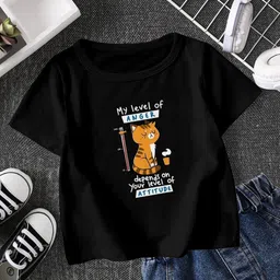 FIONAA TRENDZ Kids-Unisex Black Cotton Tshirts-picture-19