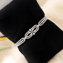 Aatmana American Diamond Silver Plated Mint Green Bangle Style Bracelet-0