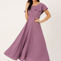 U&F Women Purple Solid Maxi Dress-picture-36
