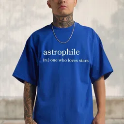 Cool Plus Men Astrophile Typography Printed Round Neck Cotton Oversized T-shirt-picture-37