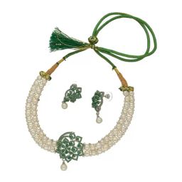 Sri Jagdamba Pearls Dealer 2 String White Pearl Necklace Set-image-26