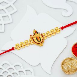 eCraftIndia Stone Studded Religious Shrinathji Thread Rakhi-image-24