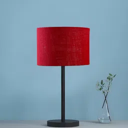 Aura Maroon Cylindrical Shaped Table Lamp-image-38