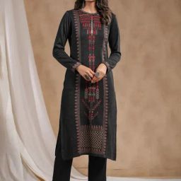 Ishin Black Printed Straight Kurta-picture-25
