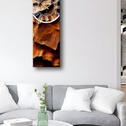 OLIVE TREE Black & Brown Printed Wooden Contemporary Rectangle Shaped Wall Clock-27