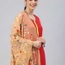 swatika Embroidered Dupatta with Phulkari-15