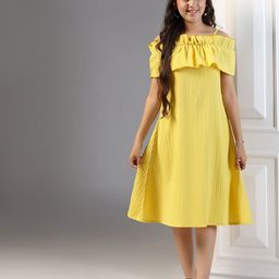 OMPAX Flutter Sleeve A-Line Midi Dress image 1