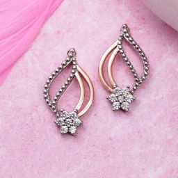 Zavya Floral Leaf Rose-Gold-Plated 92.5 Sterling Silver Stud-picture-28
