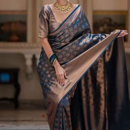 HERE&NOW Women Woven Design Zari Banarasi Saree-picture-14