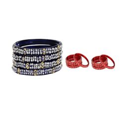 SOMIL Set of 24 Blue Alloy Bangles-image-34