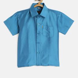 THANGAMAGAN Kids Blue Solid Lining Shirt-image-74