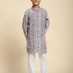 Pro-Ethic STYLE DEVELOPER Boys Printed Regular Pure Cotton Kurta with Pyjamas image 1