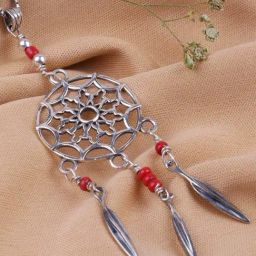AVNI by GIVA 92.5 Sterling Silver Red Dreamcatcher Pendant with Box Chain-image-86