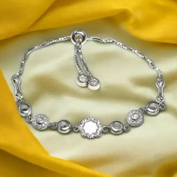 Taraash 925 Sterling Silver Floral CZ Bracelet For Women-image-13