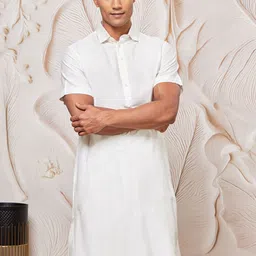 VASTRAMAY Shirt Collar Pathani Kurta-image-117