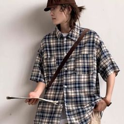 StyleCast x Revolte Men Oversized Fit Checked Cutaway Collar Cotton Casual Shirt-image-65