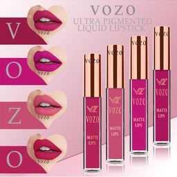 VOZO Set Of 4 Stay-All-Day Matte Liquid Lipstick - 4 ml Each - 106-202-203-204-17