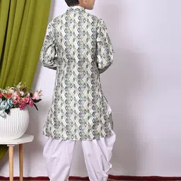 Cae Boys Embroidered Regular Sequinned Dupion Silk Kurta with Patiala image 3