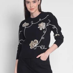 Crimsoune Club Black Embellished Sweater-30