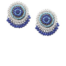 Bevy Pearls Artificial Stones Studded And Beaded Circular Drop earrings-48