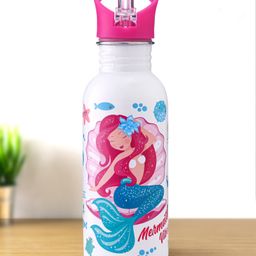 Mermaid Theme Stainless Steel Color Changing Magic Bottle Pink - 600 ml-image-32