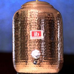 Indian Bartan Copper Water Dispenser Hammered - 8000 ml-picture-14