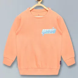 Kiddopanti Full Sleeves Fragile Text Applique  Detailed   Sweatshirt - Peach-picture-10