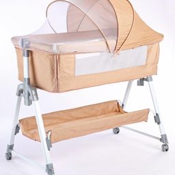 Bassinet With Mosquito Net & Storage - Beige-15
