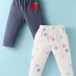 Ben Benny Interlock Knit Full Length Polka Dots Printed Lounge Pants Pack of 2 - Grey & White-image-6