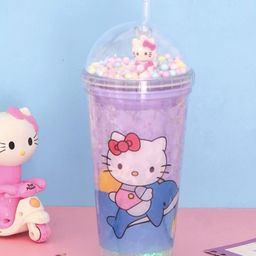 The Procure Store Hello Kitty Design LED Sipper With Straw Purple - 550 ml-60