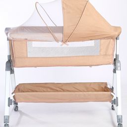 fab n funky Bassinet With Mosquito Net & Storage - Beige image 2