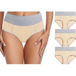 Diving Deep Women Pack of 3 Colourblocked Cotton Hipster Briefs-image-90