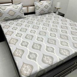 Pure Decor Blue & White Ethnic Motifs Queen Bedsheet with 2 Pillow Covers-image-84